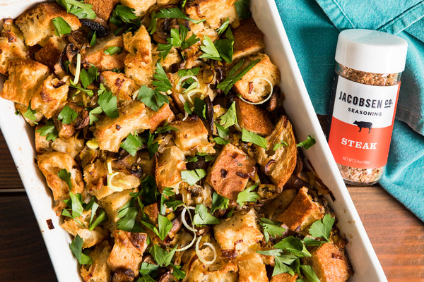 Bacon and Leek Stuffing with Steak Seasoning