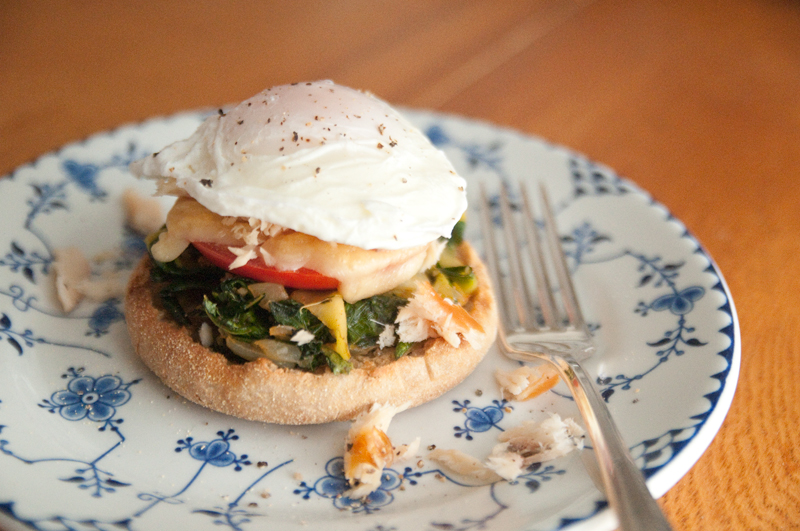 Smoked Trout Open-Faced Breakfast Sandwich